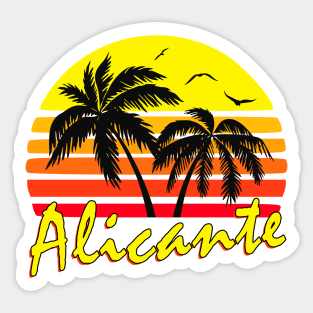 Alicante Retro Sunset Sticker